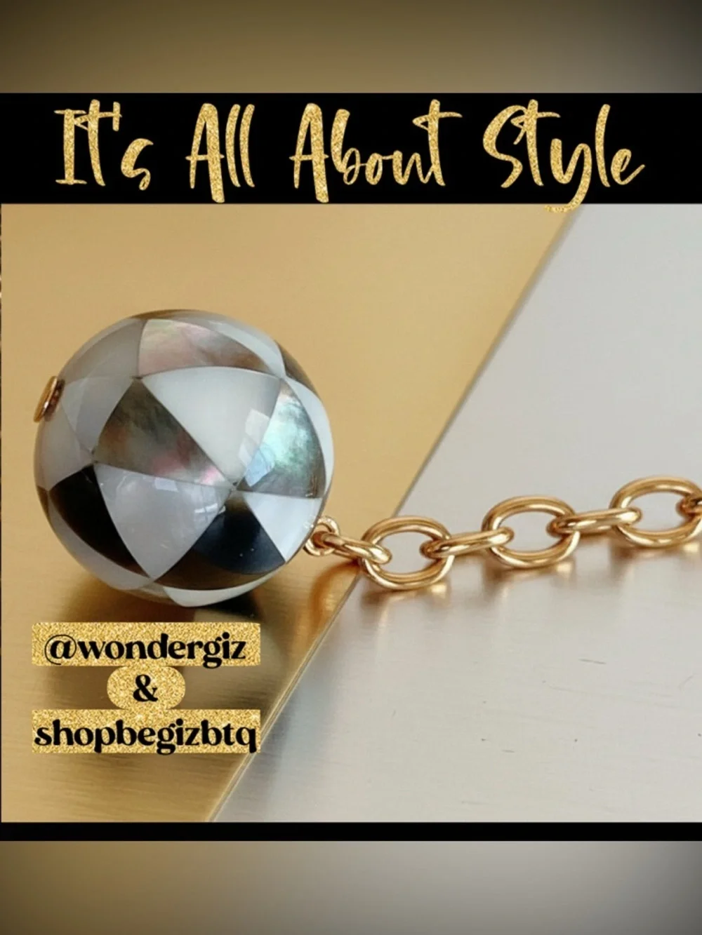 Authentic Tory Burch Faceted Mother of Pearl Linear Ball Drop Earrings